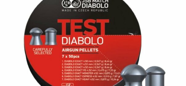 Zestaw testowy śrutu JSB Exact 4,5 mm – siedem wariantów po 50 sztuk
